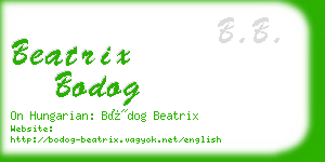 beatrix bodog business card